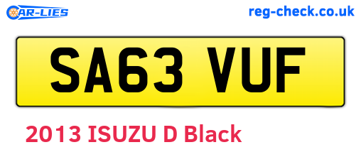 SA63VUF are the vehicle registration plates.