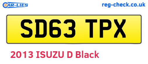 SD63TPX are the vehicle registration plates.