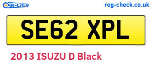 SE62XPL are the vehicle registration plates.