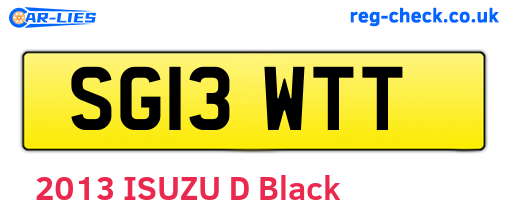 SG13WTT are the vehicle registration plates.