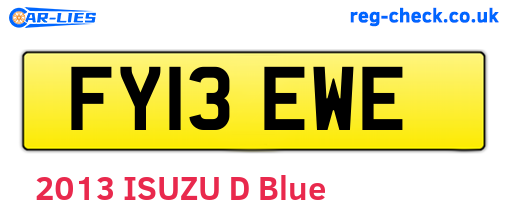 FY13EWE are the vehicle registration plates.