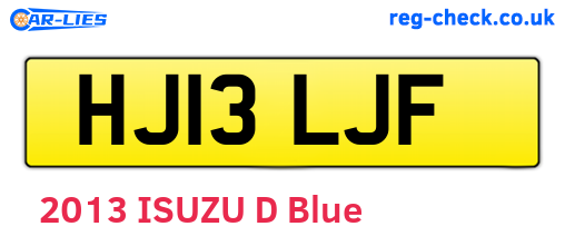 HJ13LJF are the vehicle registration plates.
