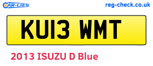 KU13WMT are the vehicle registration plates.