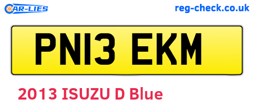 PN13EKM are the vehicle registration plates.