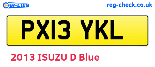 PX13YKL are the vehicle registration plates.