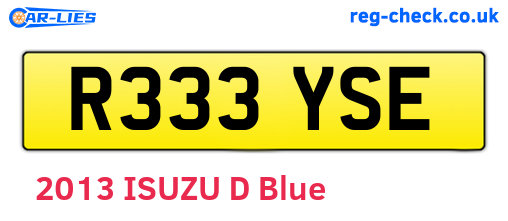 R333YSE are the vehicle registration plates.