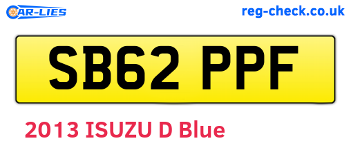 SB62PPF are the vehicle registration plates.