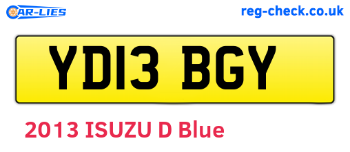 YD13BGY are the vehicle registration plates.