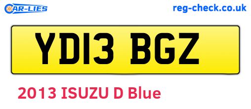 YD13BGZ are the vehicle registration plates.