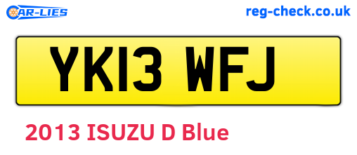 YK13WFJ are the vehicle registration plates.