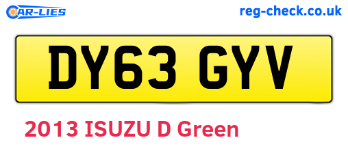 DY63GYV are the vehicle registration plates.