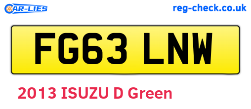 FG63LNW are the vehicle registration plates.