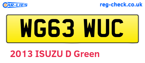 WG63WUC are the vehicle registration plates.