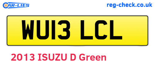 WU13LCL are the vehicle registration plates.