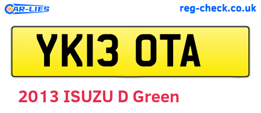 YK13OTA are the vehicle registration plates.