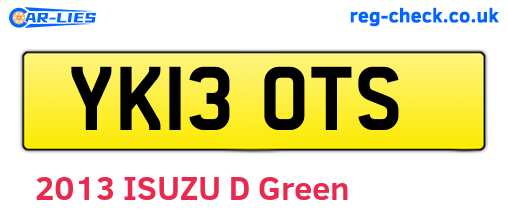 YK13OTS are the vehicle registration plates.