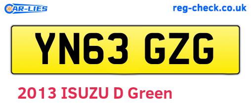YN63GZG are the vehicle registration plates.