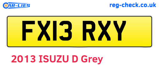 FX13RXY are the vehicle registration plates.