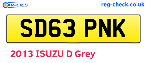 SD63PNK are the vehicle registration plates.