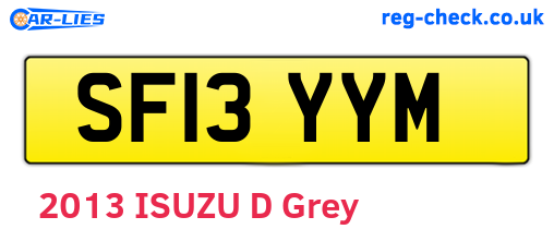 SF13YYM are the vehicle registration plates.