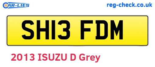 SH13FDM are the vehicle registration plates.