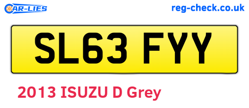 SL63FYY are the vehicle registration plates.