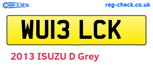 WU13LCK are the vehicle registration plates.