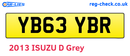 YB63YBR are the vehicle registration plates.