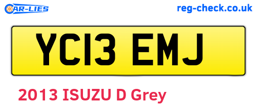 YC13EMJ are the vehicle registration plates.