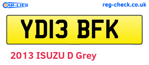 YD13BFK are the vehicle registration plates.
