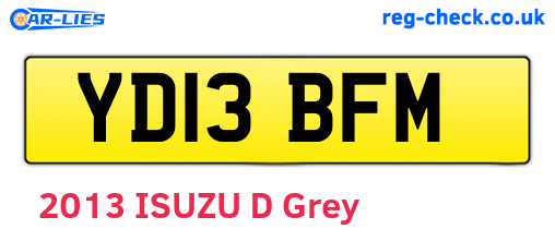 YD13BFM are the vehicle registration plates.