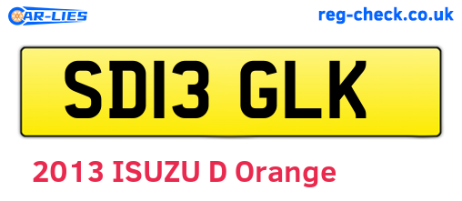 SD13GLK are the vehicle registration plates.