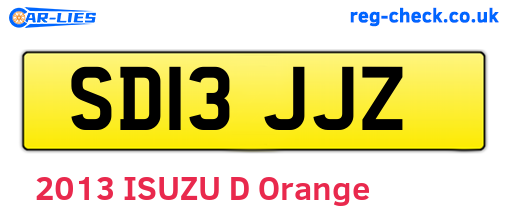 SD13JJZ are the vehicle registration plates.