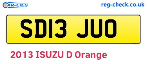 SD13JUO are the vehicle registration plates.