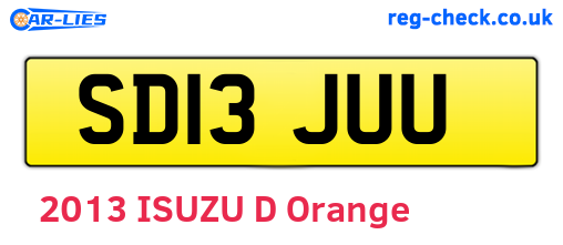 SD13JUU are the vehicle registration plates.