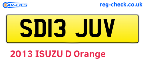 SD13JUV are the vehicle registration plates.