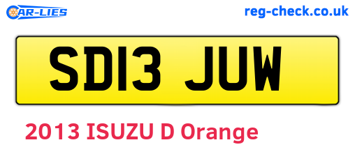 SD13JUW are the vehicle registration plates.