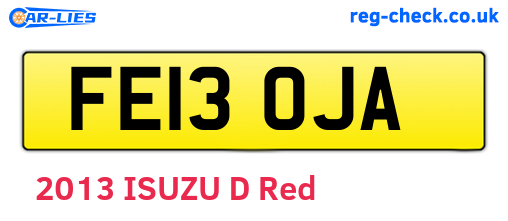 FE13OJA are the vehicle registration plates.