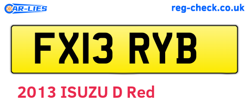 FX13RYB are the vehicle registration plates.