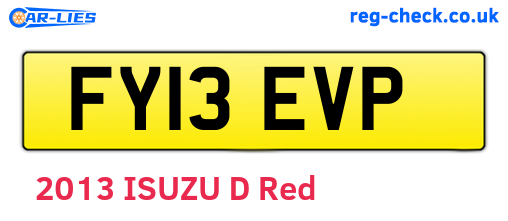 FY13EVP are the vehicle registration plates.
