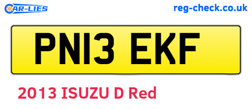 PN13EKF are the vehicle registration plates.