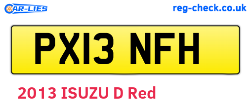 PX13NFH are the vehicle registration plates.