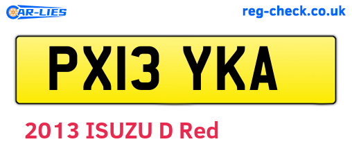 PX13YKA are the vehicle registration plates.
