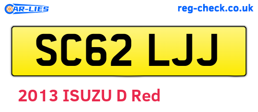 SC62LJJ are the vehicle registration plates.
