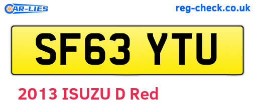 SF63YTU are the vehicle registration plates.