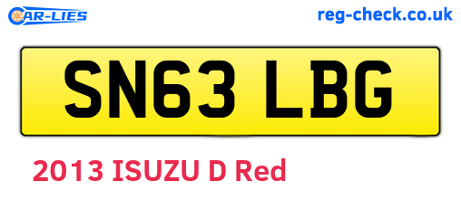SN63LBG are the vehicle registration plates.