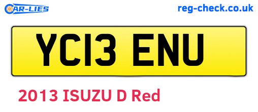 YC13ENU are the vehicle registration plates.