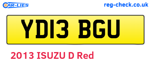 YD13BGU are the vehicle registration plates.