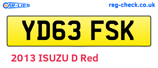 YD63FSK are the vehicle registration plates.