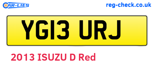 YG13URJ are the vehicle registration plates.